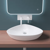 glasvilla Lavabo da Appoggio in Ceramica Lavandino Bagno Lavabo Bianco con Nano Rivestimenti Brüssel215