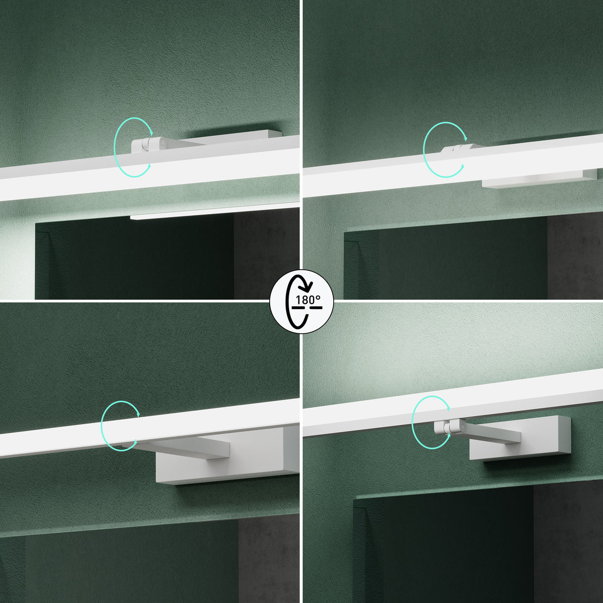 lampada da specchio glasvilla 40cm lampada da bagno a LED | Lampada da specchio, lampada da bagno 6000K | Luxaris 9W girevole a 180° 