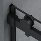 glasvilla Box Doccia a Nicchia in Vetro Trasparente 8mm Box Doccia in Vetro di Sicurezza ESG con Porta Scorrevole e Nano Rivestimento Teramo19K Nero