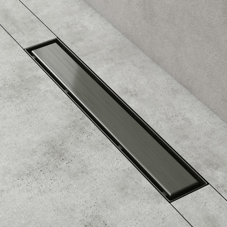 glasvilla Canaletta Scarico in Acciaio Inox per Box Doccia Canalina di Scarico Doccia a Pavimento Piastrellabile con Filtro per Capelli KE110