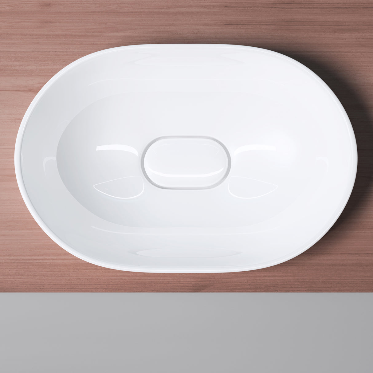 glasvilla Lavabo da Incasso in Ceramica Lavabo Sottopiano Ovale con Nano Rivestimenti Bianco Brüssel5006A