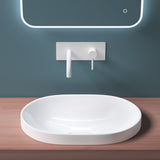 glasvilla Lavabo da Incasso in Ceramica Lavabo Sottopiano Ovale con Nano Rivestimenti Bianco Brüssel5006A