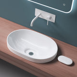 glasvilla Lavabo da Incasso in Ceramica Lavabo Sottopiano Ovale con Nano Rivestimenti Bianco Brüssel5006A