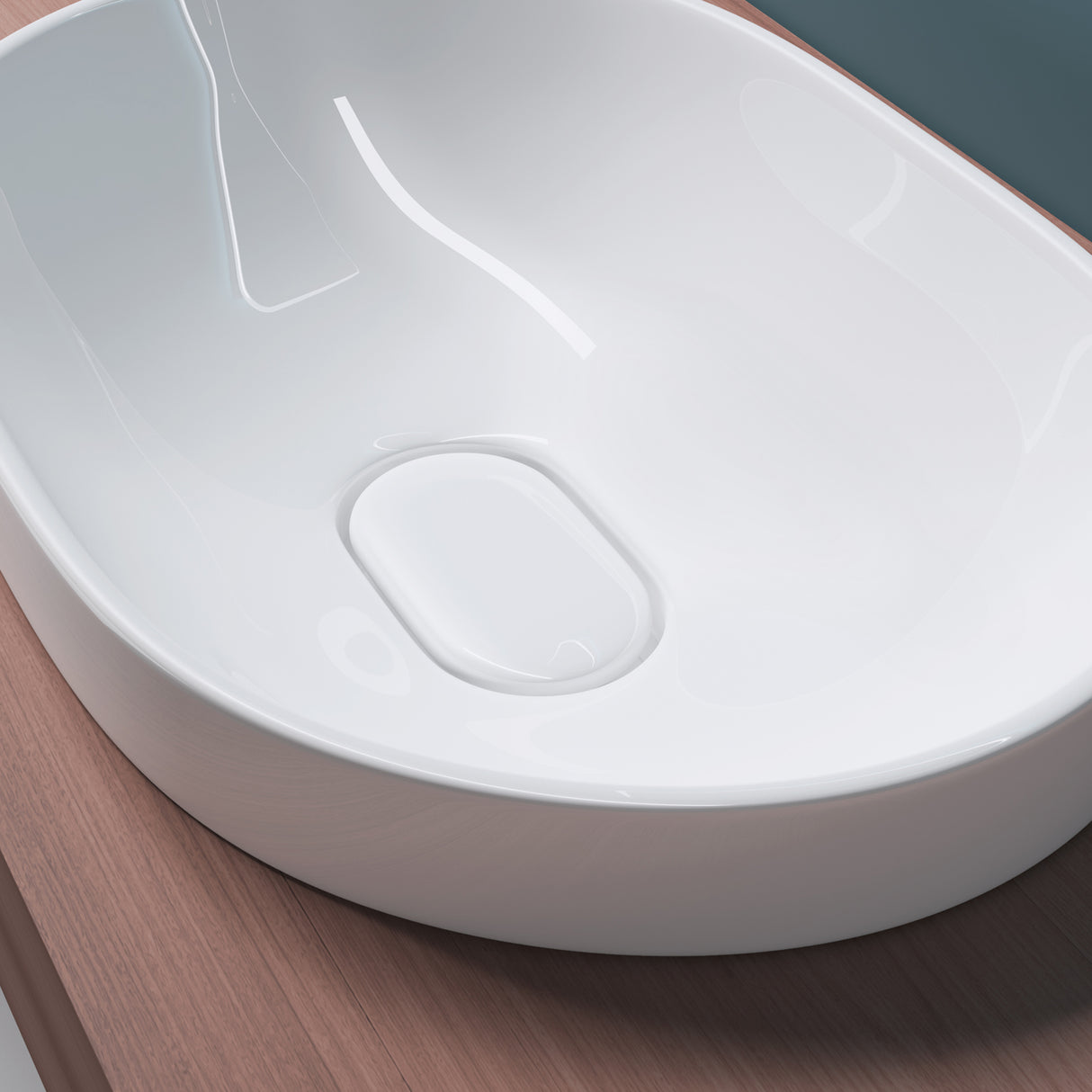 glasvilla Lavabo da Incasso in Ceramica Lavabo Sottopiano Ovale con Nano Rivestimenti Bianco Brüssel5006A