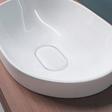 glasvilla Lavabo da Incasso in Ceramica Lavabo Sottopiano Ovale con Nano Rivestimenti Bianco Brüssel5006A