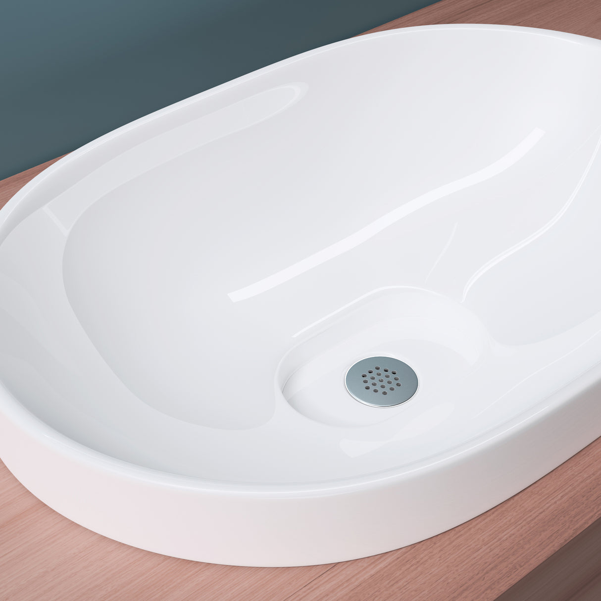 glasvilla Lavabo da Incasso in Ceramica Lavabo Sottopiano Ovale con Nano Rivestimenti Bianco Brüssel5006A