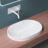 glasvilla Lavabo da Incasso in Ceramica Lavabo Sottopiano Ovale con Nano Rivestimenti Bianco Brüssel5006A