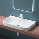 glasvilla Lavabo da appoggio 81X49X18cm Lavandino Bagno in Ceramica Nano Rivestimenti inclusi Bianco Brüssel5021