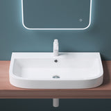 glasvilla Lavabo da appoggio 81X49X18cm Lavandino Bagno in Ceramica Nano Rivestimenti inclusi Bianco Brüssel5021