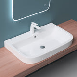 glasvilla Lavabo da appoggio 81X49X18cm Lavandino Bagno in Ceramica Nano Rivestimenti inclusi Bianco Brüssel5021