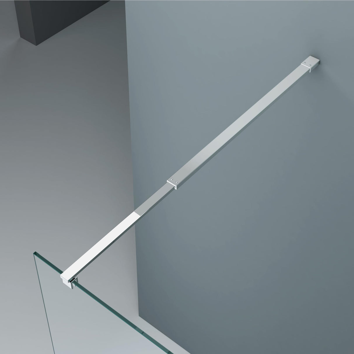 Maniglione di sostegno Glasvilla per doccia, parete divisoria per doccia, parete in vetro per doccia | Stabilizzatore per doccia walk-in | Rotazione a 180° per spessori del vetro da 6 a 10 mm