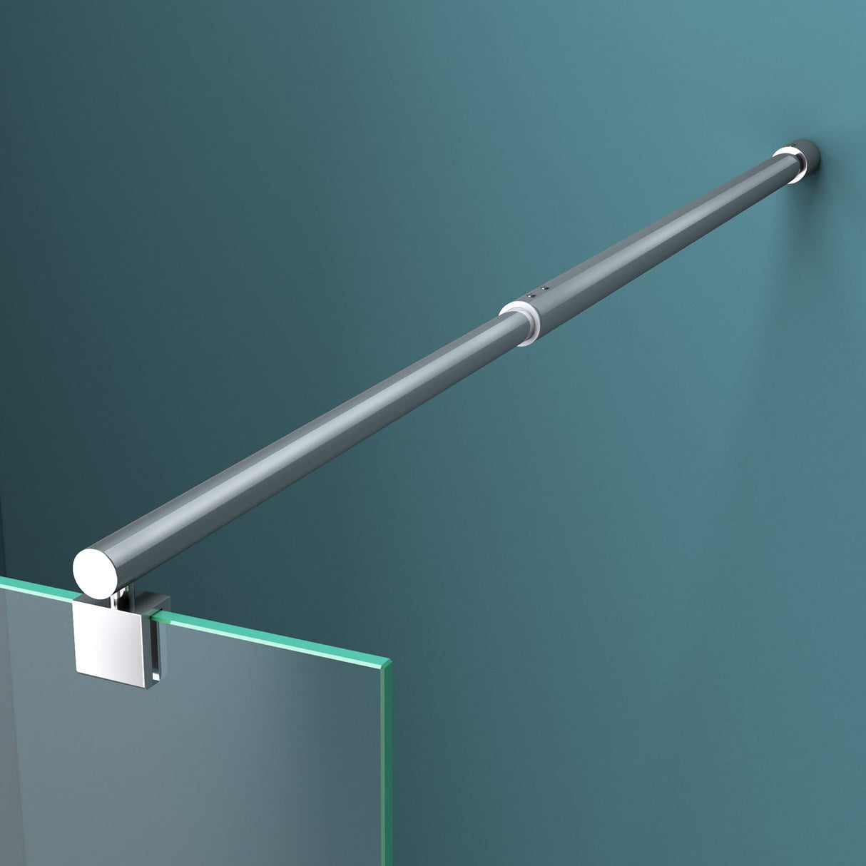 Maniglione di sostegno Glasvilla per doccia, parete divisoria per doccia, parete in vetro per doccia | Stabilizzatore per doccia walk-in | Rotazione a 180° per spessori del vetro da 6 a 10 mm