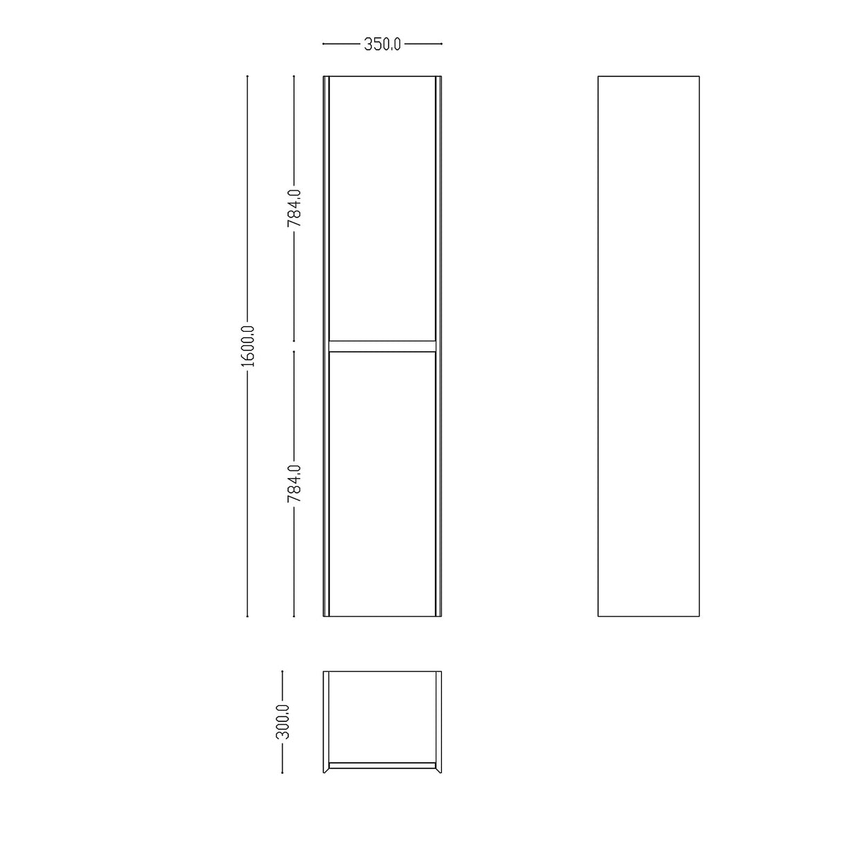 glasvilla Armadio Colonna Bagno 35x30x160cm, Mobiletto da Bagno Alto Multiuso con 2 Ante e 6 Vani Mobile da Bagno Rimo