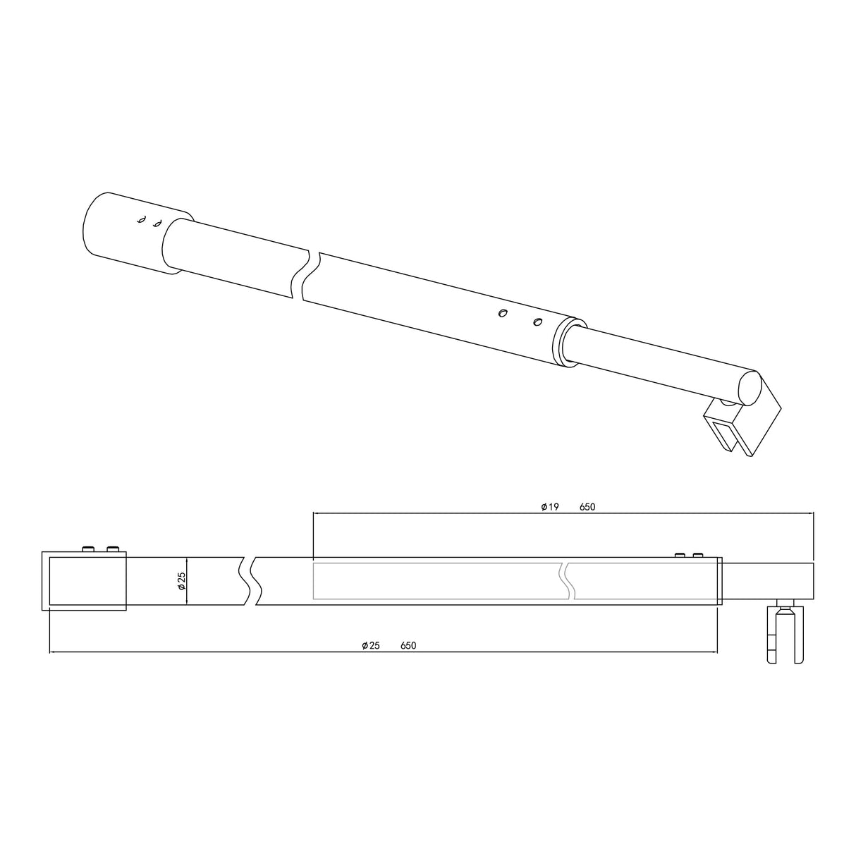 Maniglione di sostegno Glasvilla per doccia, parete divisoria per doccia, parete in vetro per doccia | Stabilizzatore per doccia walk-in | Rotazione a 180° per spessori del vetro da 6 a 10 mm