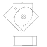 glasvilla Lavabo da Appoggio in Ceramica Lavabo Sospeso con Nano Rivestimenti Lavabo Bagno Sospeso Lavandino Bagno Bianco Brüssel002