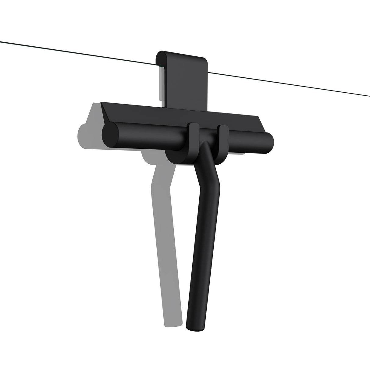 Tergivetro per doccia Glasvilla nero opaco con gancio incluso, tergivetro in silicone 19x21 cm (LxP) tergivetro per finestre del bagno