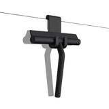 Tergivetro per doccia Glasvilla nero opaco con gancio incluso, tergivetro in silicone 19x21 cm (LxP) tergivetro per finestre del bagno