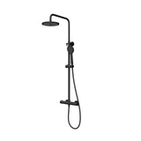 glasvilla Soffione Doccia a Pioggia (Ø20cm) con Telefoni Doccia e Miscelatore Monocomando, Set Soffione Doccia Manopola Doccia a Risparmio Idrico, Nero Opaco