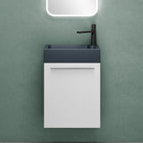 glasvilla Mobile Bagno Sospeso Include Lavabo da Minerale fuso Antracite opaco e Specchio LED Mobile da Bagno 46x26x63cm Pisa