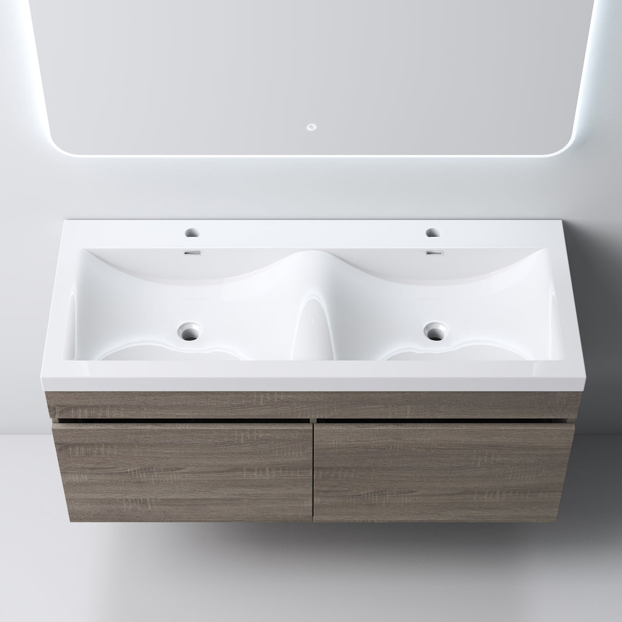 glasvilla Mobile Bagno Sospeso Mobili da Bagno con Lavabo da Marmo fuso, Botanica
