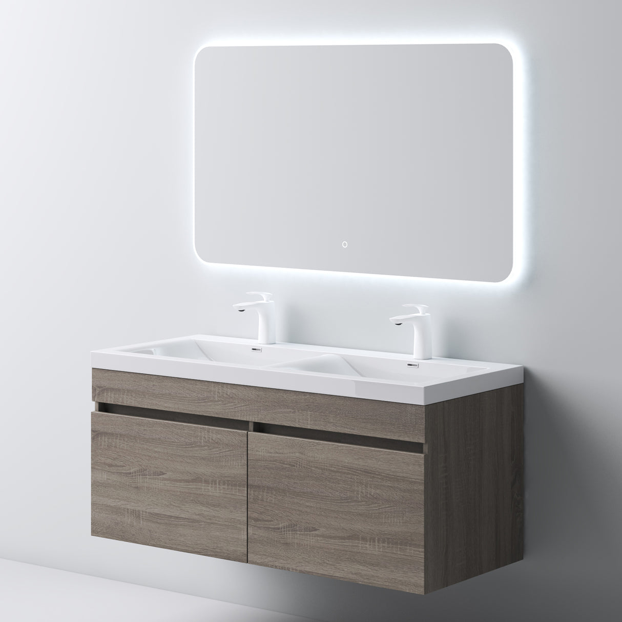 glasvilla Mobile Bagno Sospeso Mobili da Bagno con Lavabo da Marmo fuso, Botanica