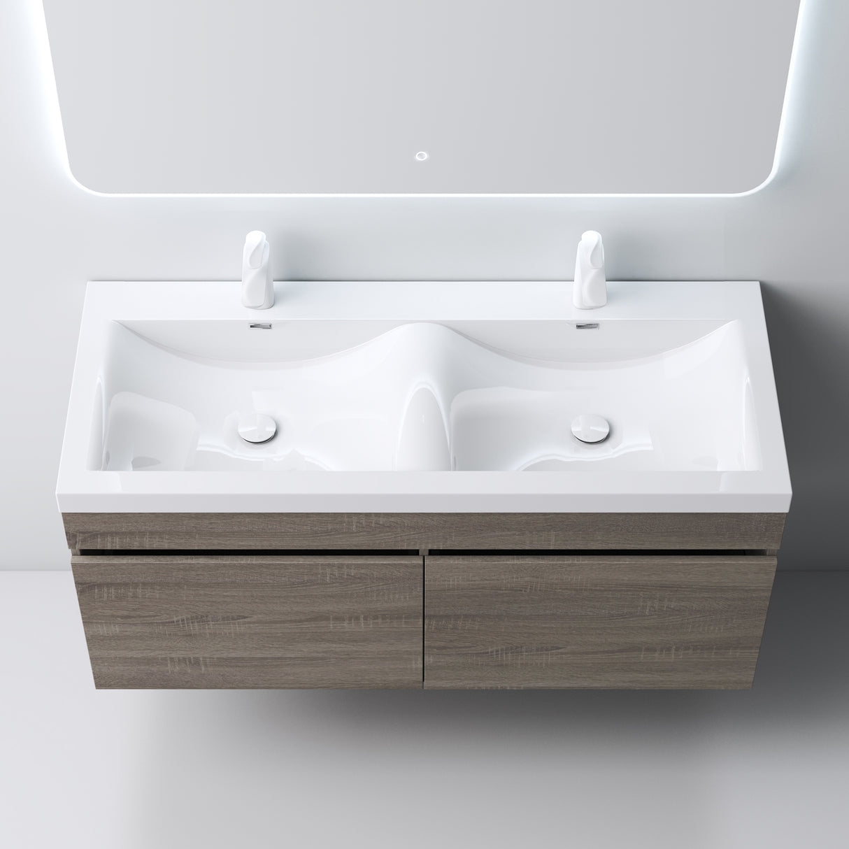 glasvilla Mobile Bagno Sospeso Mobili da Bagno con Lavabo da Marmo fuso, Botanica