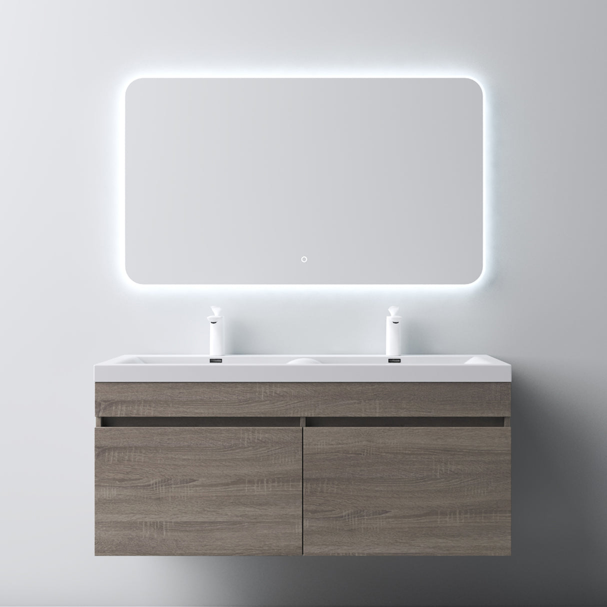 glasvilla Mobile Bagno Sospeso Mobili da Bagno con Lavabo da Marmo fuso, Botanica