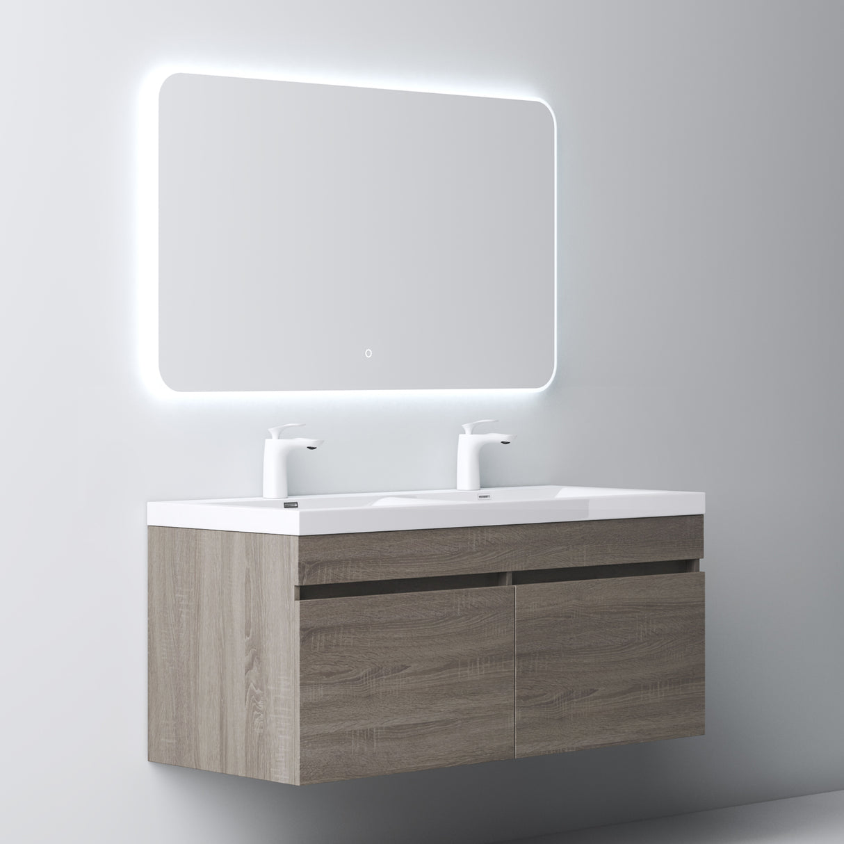 glasvilla Mobile Bagno Sospeso Mobili da Bagno con Lavabo da Marmo fuso, Botanica