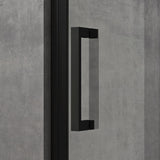 glasvilla Box Doccia a Nicchia in Vetro di Sicurezza 8mm con Meccanismo di Sollevamento e Abbassamento Cabina Doccia Cromata e Nera in Vetro Trasparente e Parzialmente Smerigliato Box Doccia con Rivestimento Nano Teramo36K