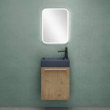 glasvilla Mobile Bagno Sospeso Include Lavabo da Minerale fuso Antracite opaco e Specchio LED Mobile da Bagno 46x26x63cm Pisa