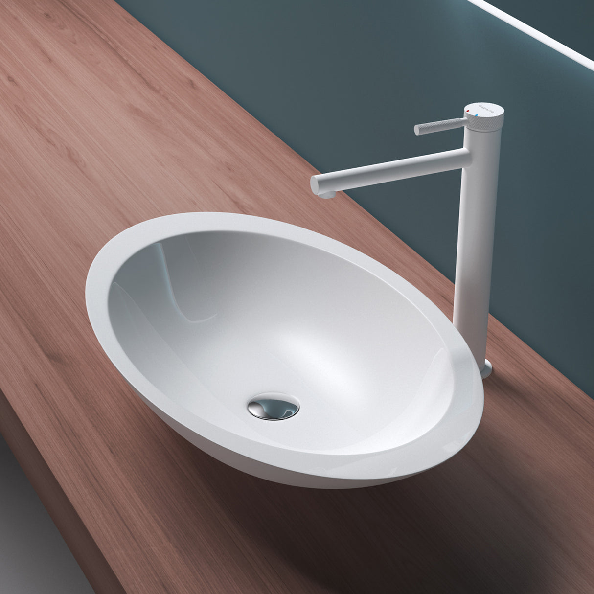 glasvilla Lavabo da Appoggio da Marmo Fuso Lavandino Bagno Ovale Col802