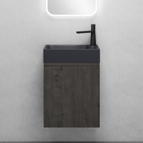 glasvilla Badmöbelset Badezimmermöbel bestehend aus Waschbecken in Anthrazit Matt und Waschbeckenunterschrank BTH: 46x26x63cm Pisa02