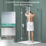 glasvilla Cabine de Douche en Verre de Sécurité 6mm avec Revêtement NANO Facile à Nettoyer Paroi de Douche Cloison de Douche R05K