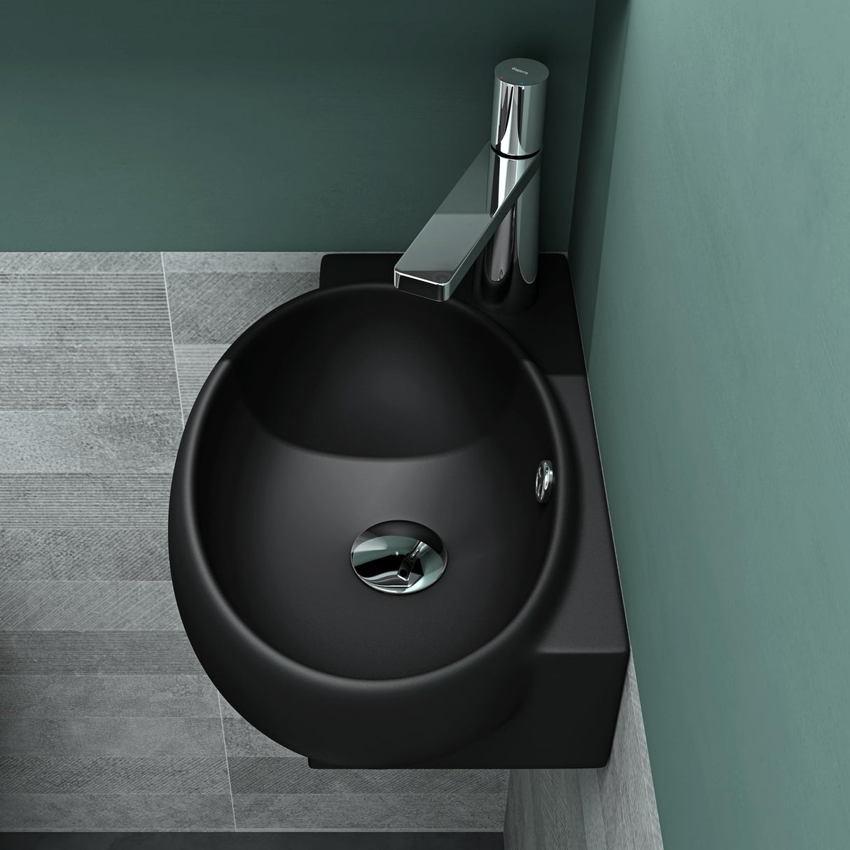 glasvilla Lavabo da Appoggio 42X28X15cm Lavabo Bagno Sospeso Lavandino Bagno in Ceramica con Nano Rivestimenti Brüssel001