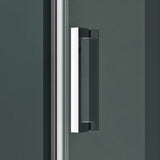 glasvilla Box Doccia a Nicchia in Vetro di Sicurezza 8mm con Meccanismo di Sollevamento e Abbassamento Cabina Doccia Cromata e Nera in Vetro Trasparente e Parzialmente Smerigliato Box Doccia con Rivestimento Nano Teramo36K