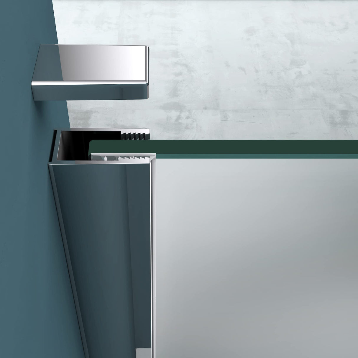 glasvilla Box Doccia Walk-In, Parete Doccia in Vetro 10mm ESG con Braccio di Sostegno e Rivestimento Nano Bremen2BL