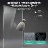 glasvilla Box Doccia Nicchia con Vetro Temperato Trasparente 8mm con Rivestimento Nano, Porta Scorrevole e Maniglia Inox, Porta Doccia con Soft-Close, Teramo67K