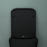 glasvilla Stand WC mit Spülkasten spülrandloses-WC bodenstehende-Toilette aus Keramik, weiß/matt schwarz  36x63x82cm, mit Absenkautomatik inkl. Spülkasten, Stand112T