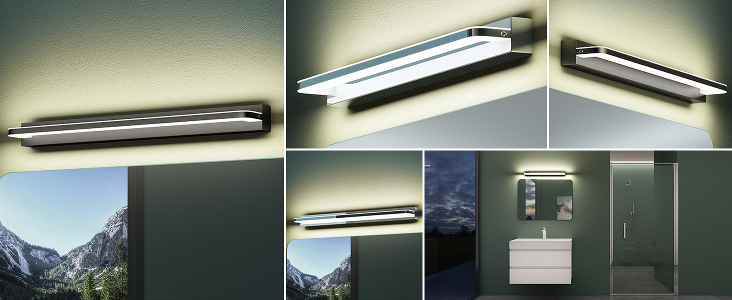 Glasvilla SparkLuxe – Lámpara LED para espejo de baño 4000K, luz natural y eficiente