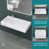 glasvilla lavabo lavabo suspendido lavabo sobre encimera mineral rectangular Col11