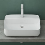 glasvilla Lavabo da Appoggio in Ceramica Lavandino Bagno con Nano Rivestimenti e Foro per Rubinetto Brüssel107