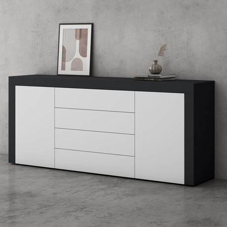 glasvilla Mobile Contenitore 167x36x70cm Mobiletto Multiuso con 2 Armadietti e 4 Cassetti per Soggiorno, Sala da Pranzo, Camera da Letto Schrank03
