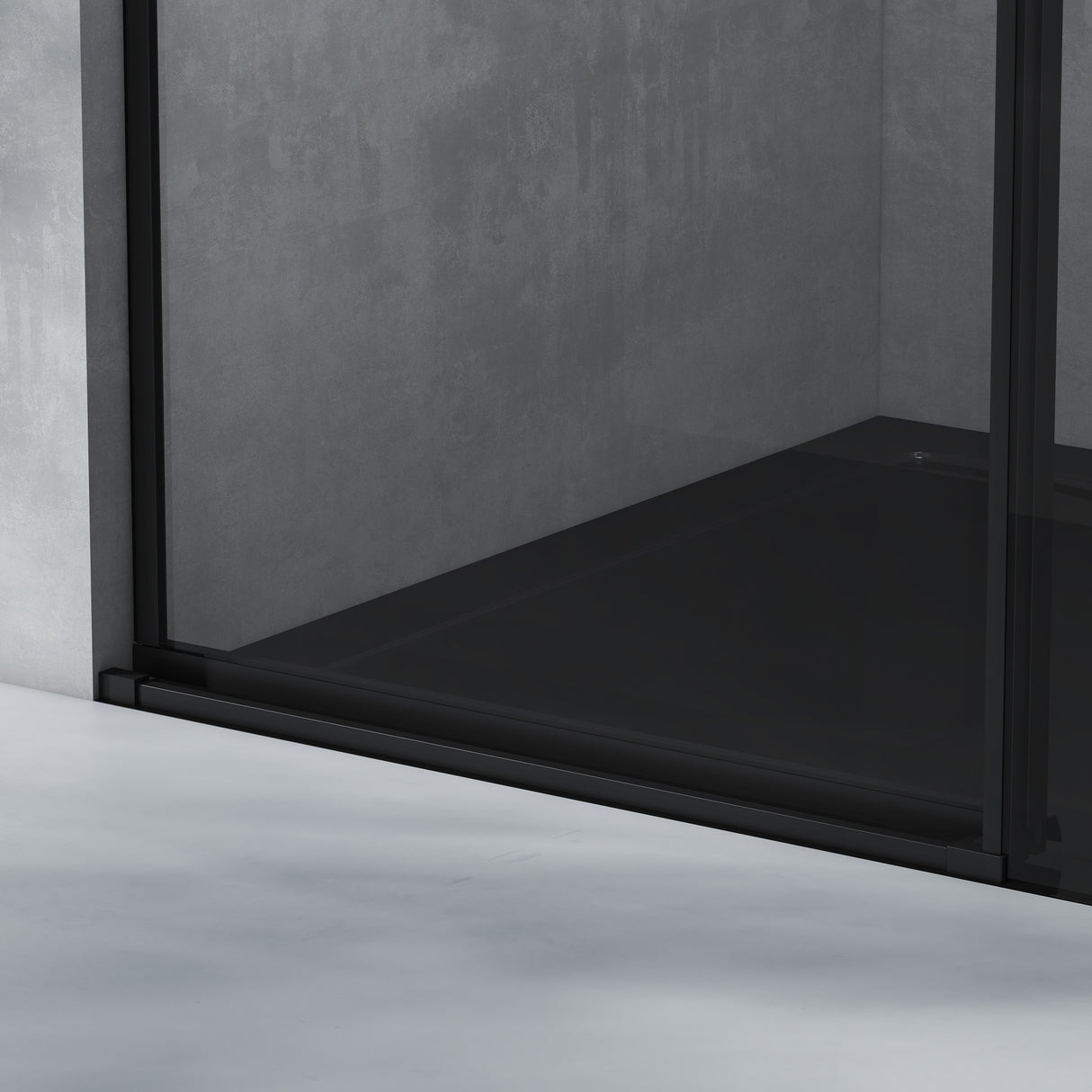 glasvilla Box Doccia a Nicchia in Vetro Trasparente 8mm Box Doccia in Vetro di Sicurezza ESG con Porta Scorrevole e Nano Rivestimento Teramo19K Nero
