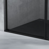 glasvilla Box Doccia a Nicchia in Vetro Trasparente 8mm Box Doccia in Vetro di Sicurezza ESG con Porta Scorrevole e Nano Rivestimento Teramo19K Nero