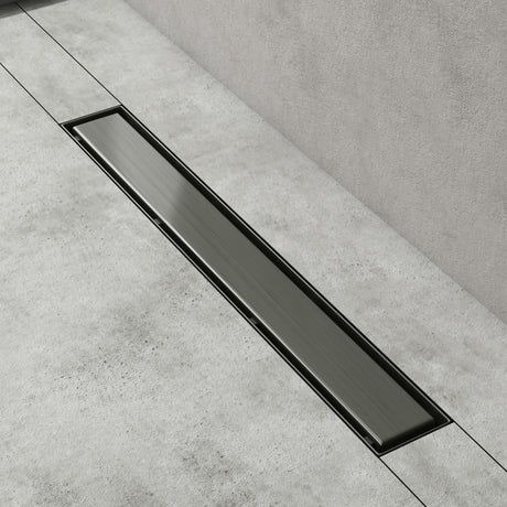 glasvilla Canaletta Scarico in Acciaio Inox per Box Doccia Canalina di Scarico Doccia a Pavimento Piastrellabile con Filtro per Capelli KE110