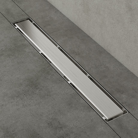 glasvilla Canaletta Scarico in Acciaio Inox per Box Doccia Canalina di Scarico Doccia a Pavimento Piastrellabile con Filtro per Capelli KE110