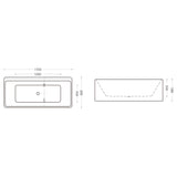 glasvilla Vasca da Bagno Freestanding in Acrilico con Rubinetto, Vasca da Bagno Indipendente