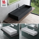 glasvilla Lavabo da Appoggio da Marmo Fuso Lavabo Bagno Sospeso Lavandino Bagno con Foro per la Rubinetteria Col6028