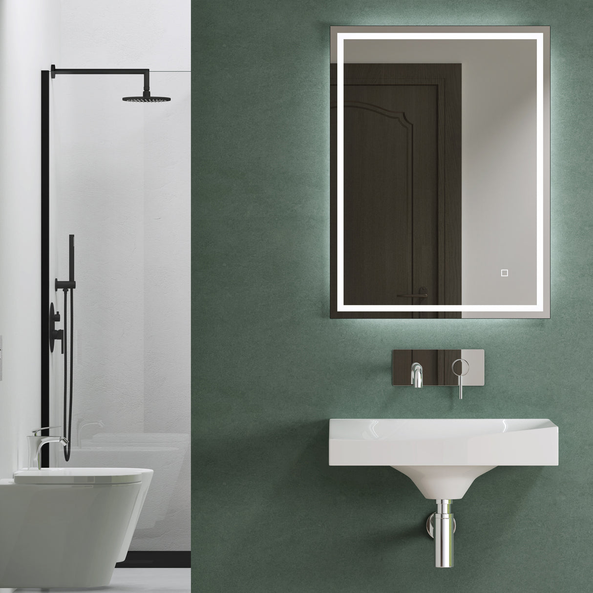 glasvilla Lavabo da Appoggio 60x38x20cm Lavabo Bagno Sospeso Lavandino Bagno Bianco da Minerale fuso con Coperchio di Scarico Col6035