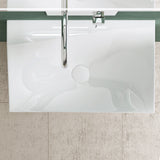 glasvilla Lavabo da Appoggio 60x38x20cm Lavabo Bagno Sospeso Lavandino Bagno Bianco da Minerale fuso con Coperchio di Scarico Col6035